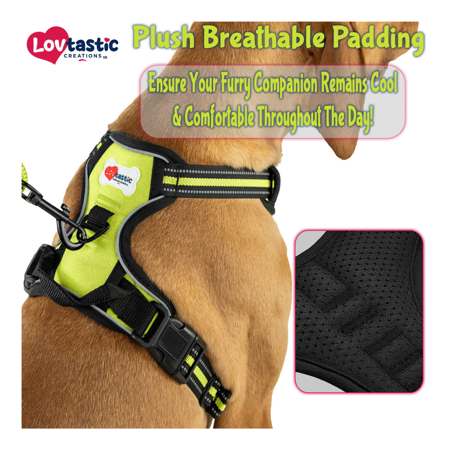 Lovtastic Creations™ No-Pull Dog Harness - with Strong & Durable Dog Leash & Free Poopbag Holder 3pcs Set | Reflective No-Choke Pet Harness