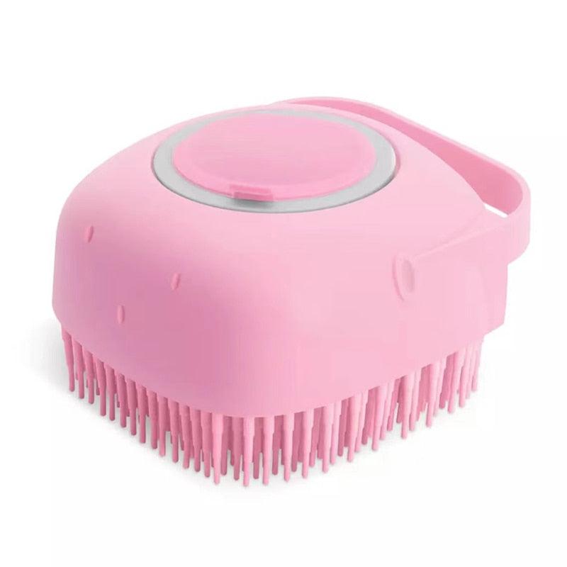 Pet Dog Cat Bath Brush 2-in-1 Pet  Massage Comb Soft Silicone Pet Shower Hair Grooming Comb Dog Cleaning Tool Pet Supplies Pet Brush Bath Massage Brush Shampoo Dispenser for Pet