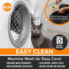 Heated Cat Bed with Removable Warmer, Soft Snuggle Cup, Washable, 14x18