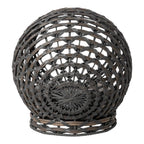Huntley Pet Hemisphere Rattan Pet Bed, Elevated With Cushion