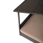 Huntley Pet Rattan Wicker Indoor Outdoor Cabana Raised Pet Bed