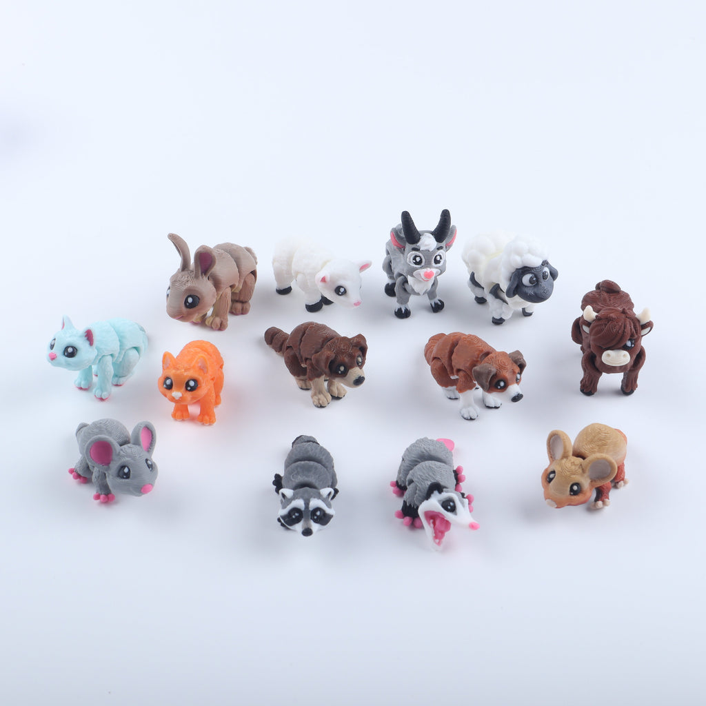 Mini Forest, Farm & Home Animal Fidget Toy Pack (15 items)