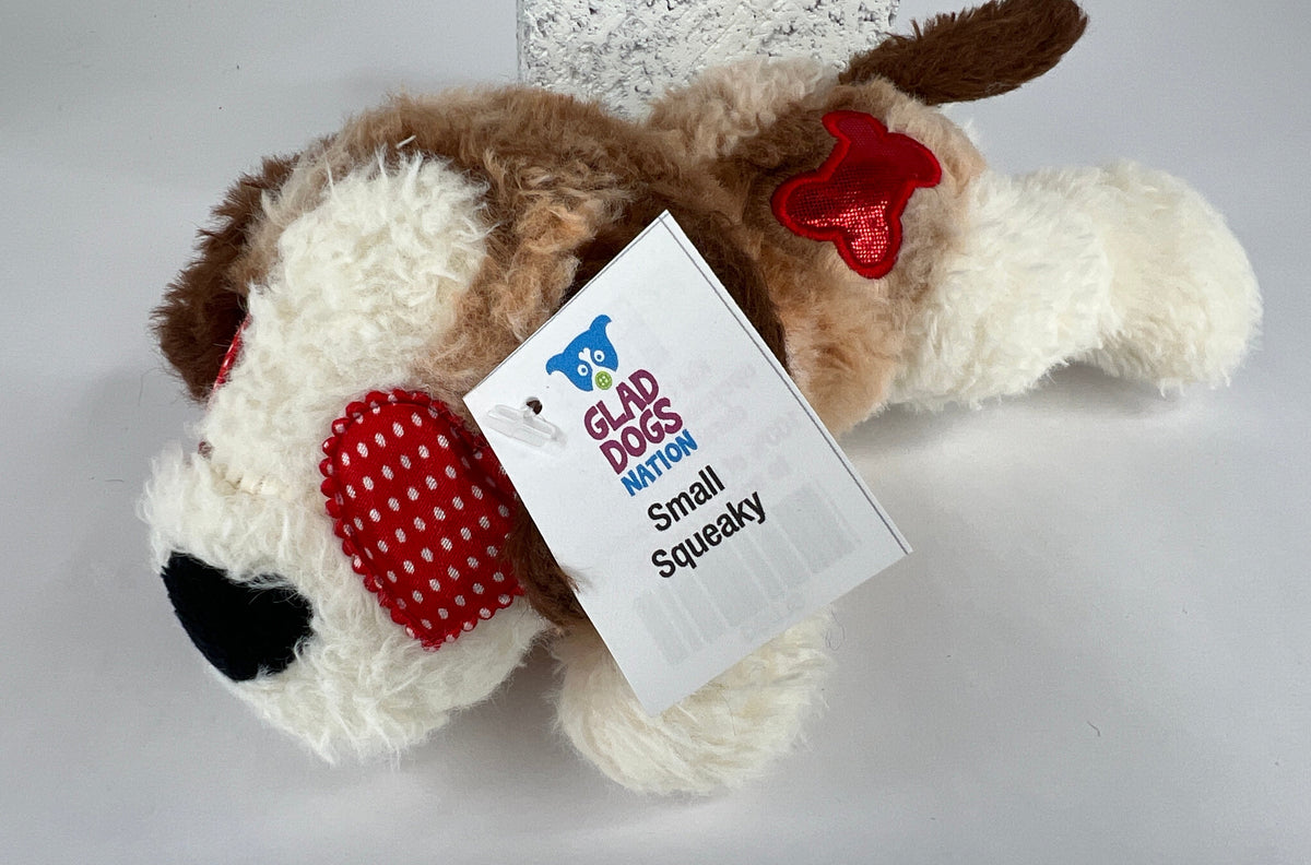 Small Stuffed SQUEAKY Dog & Puppy Toys / 10-30 lbs.