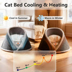 Indoor Heated & Cooling Cat Cave Bed with White Noise Smart Temperature Cat Bed