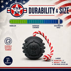 USA-K9 Magnum Stars and Stripes Rubber Dog Toy | K9 Handler Reward Toy | USA Made