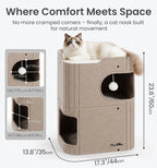 Made4Pets 2-Story Indoor Cat House Cube Bed Tunnel Condo