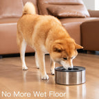 No Spill Dog Water Bowl 1 Gallon Stainless Steel Slow Feeder Non Slip