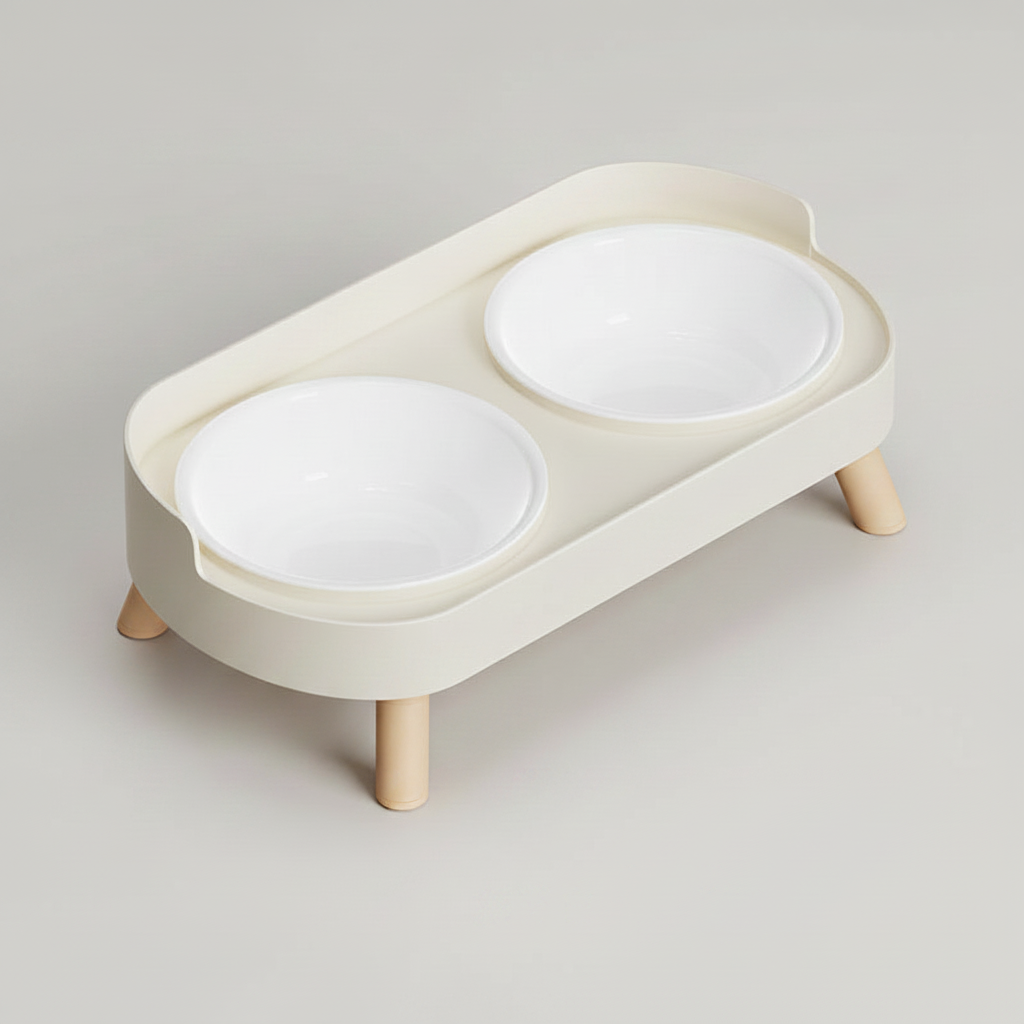 Elevated Dual-Bowl Feeding Station