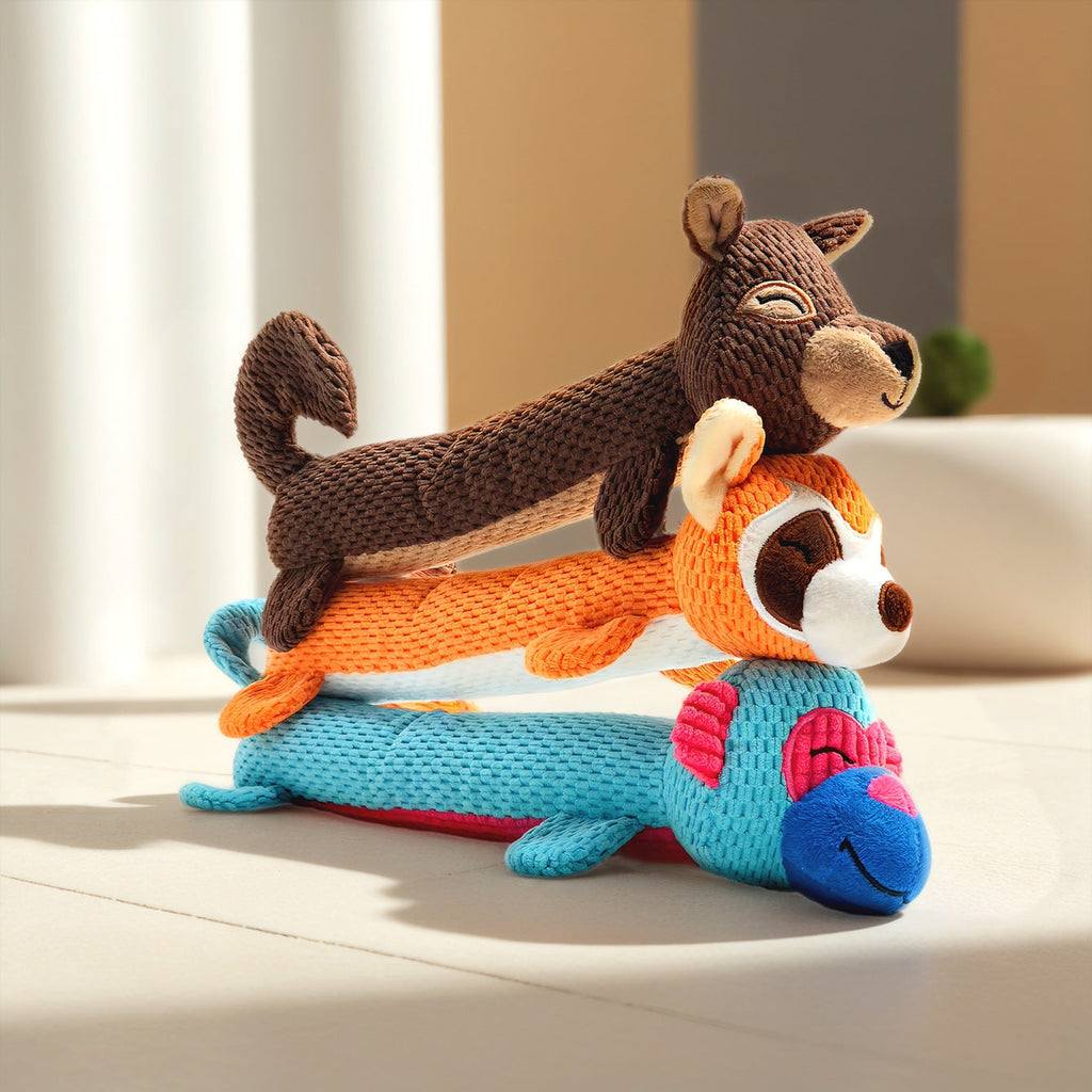 Cute Animal Plush Dog Toy – Squeaky Chew Toy for Puppies & Small Dogs