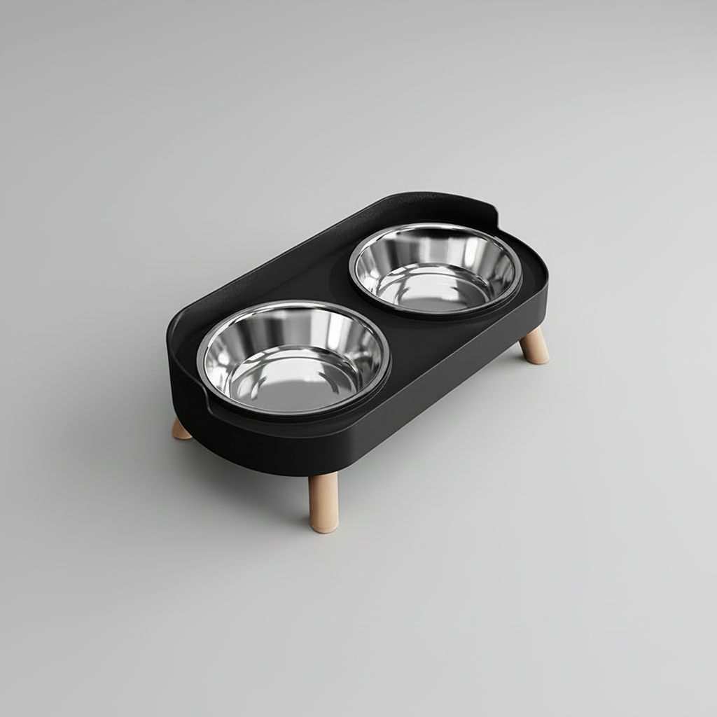 Elevated Dual-Bowl Feeding Station