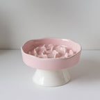 Ceramic Elevated Slow Feeder Bowl