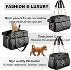 Luxury Quilted Dog Carrier Bag Purse Airline Approved Pet Travel Handbag