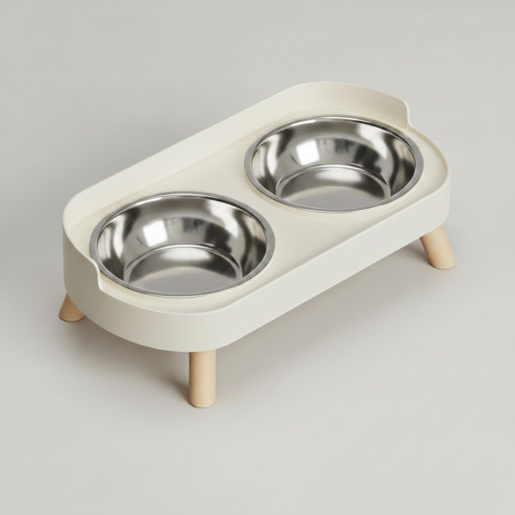 Elevated Dual-Bowl Feeding Station