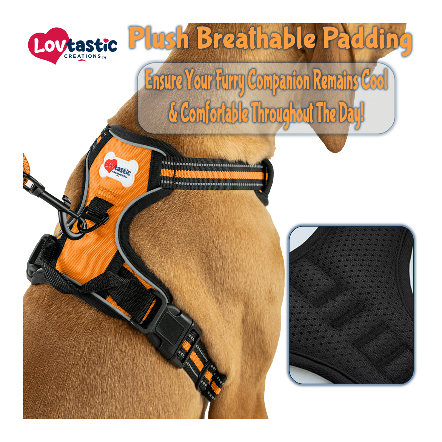 Lovtastic Creations™ No-Pull Dog Harness - with Strong & Durable Dog Leash & Free Poopbag Holder 3pcs Set | Reflective No-Choke Pet Harness