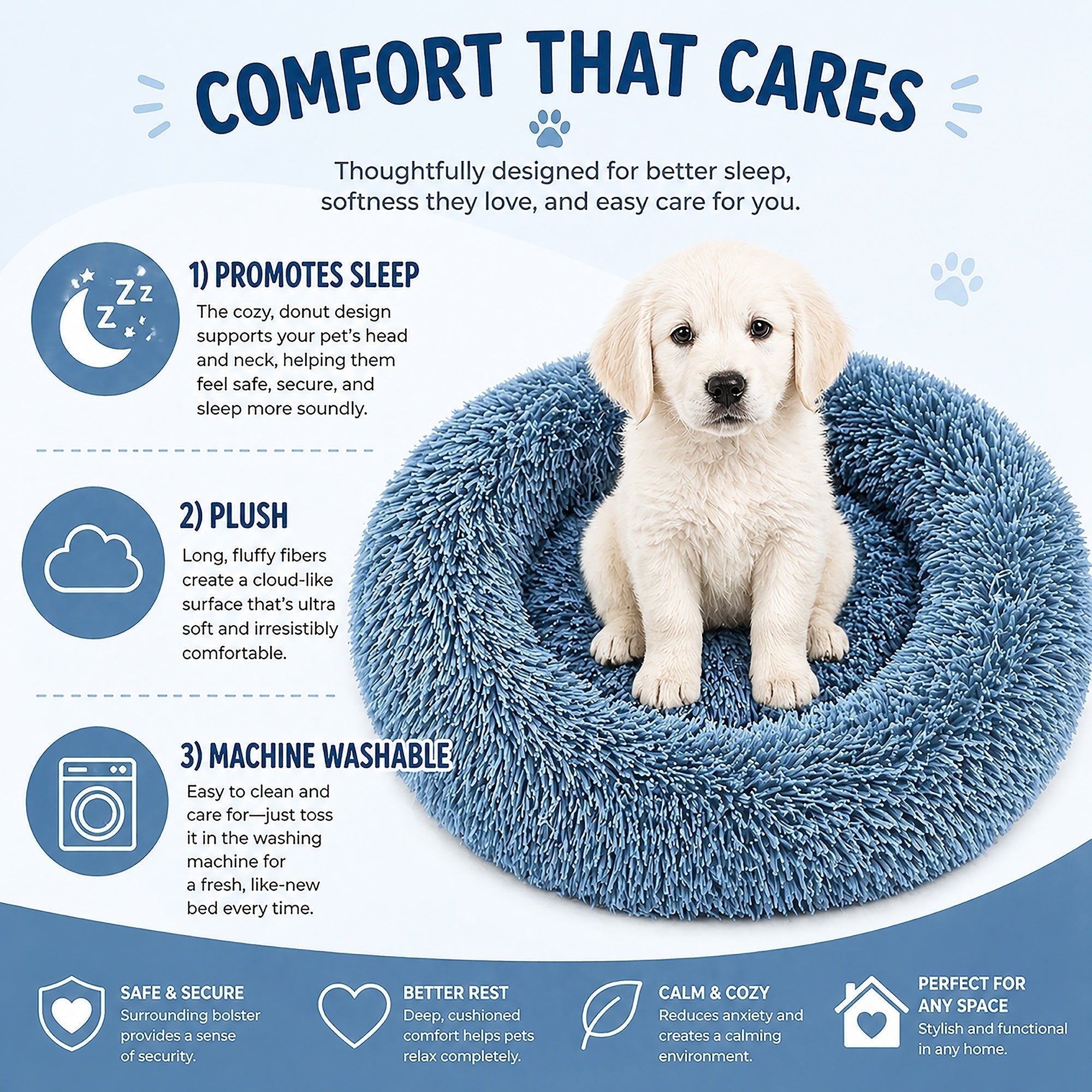 Pet Life ® 'Nestler' High-Grade Plush and Soft Rounded Pet Bed