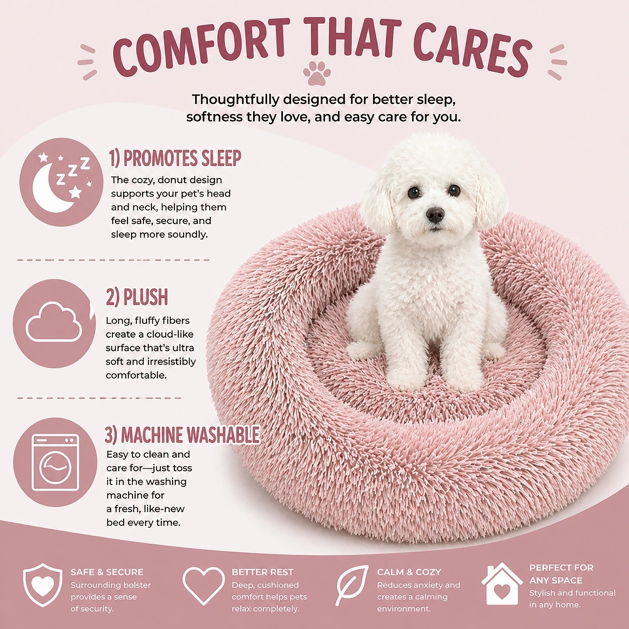 Pet Life ® 'Nestler' High-Grade Plush and Soft Rounded Pet Bed