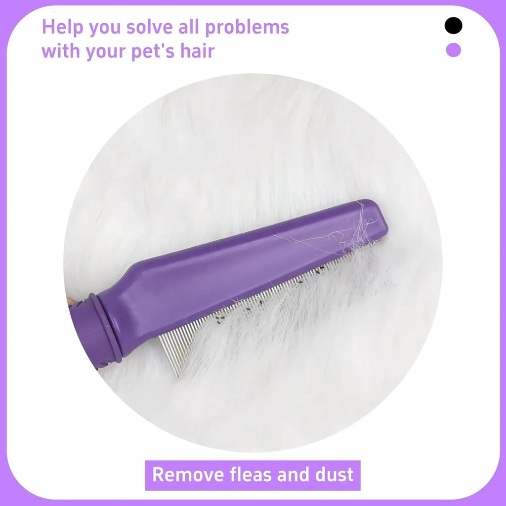Pet Flea Comb Stainless Steel Teeth Detangling Grooming Tool Dogs Cats