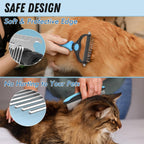 Pet Grooming Brush Comb Deshedding Dematting Tool Cats Dogs