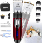 Pet Grooming Clippers Kit – Quiet Cordless Rechargeable Trimmer & Paw Shaver for Dogs & Cats