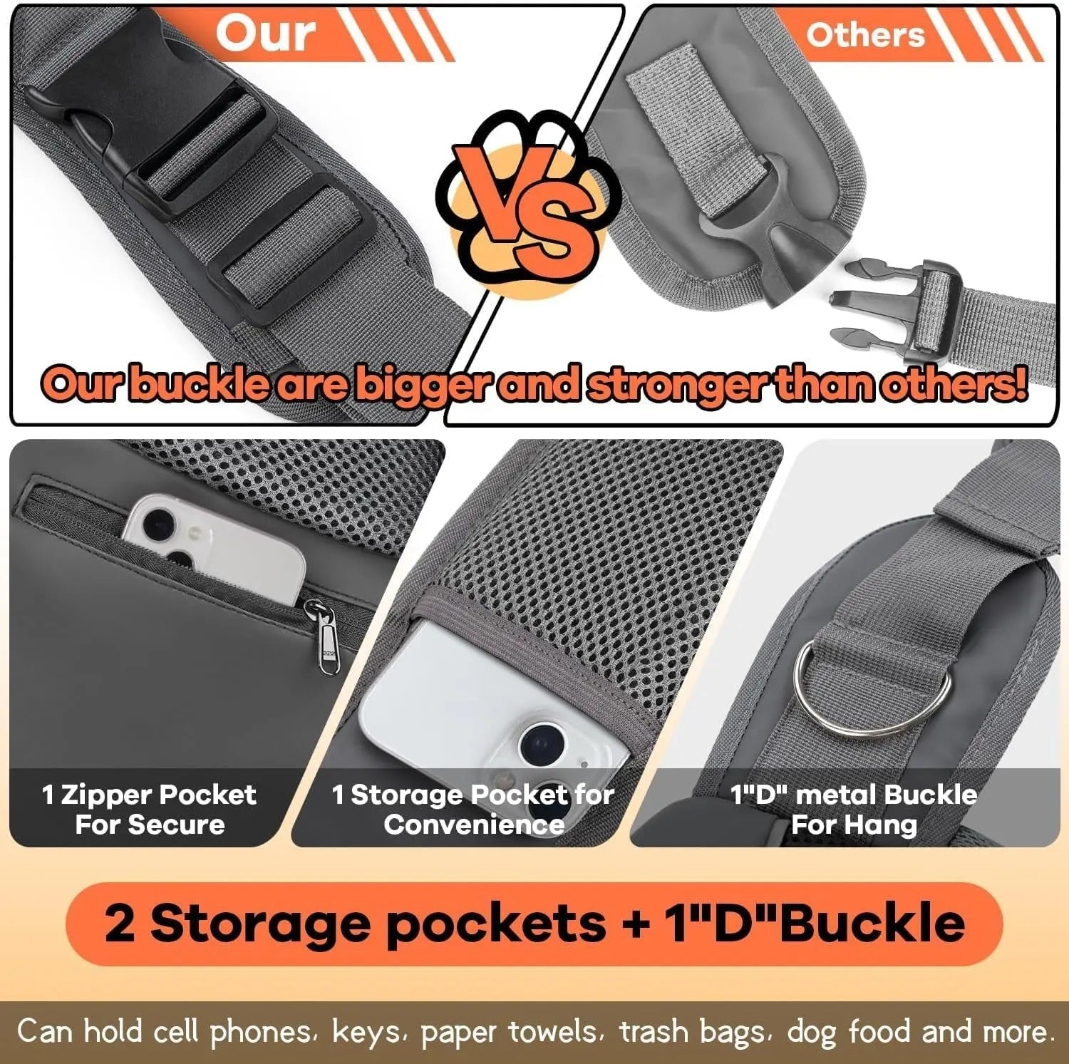 Pet Sling Carrier Adjustable Breathable Hands Free Small Dog Cat Travel