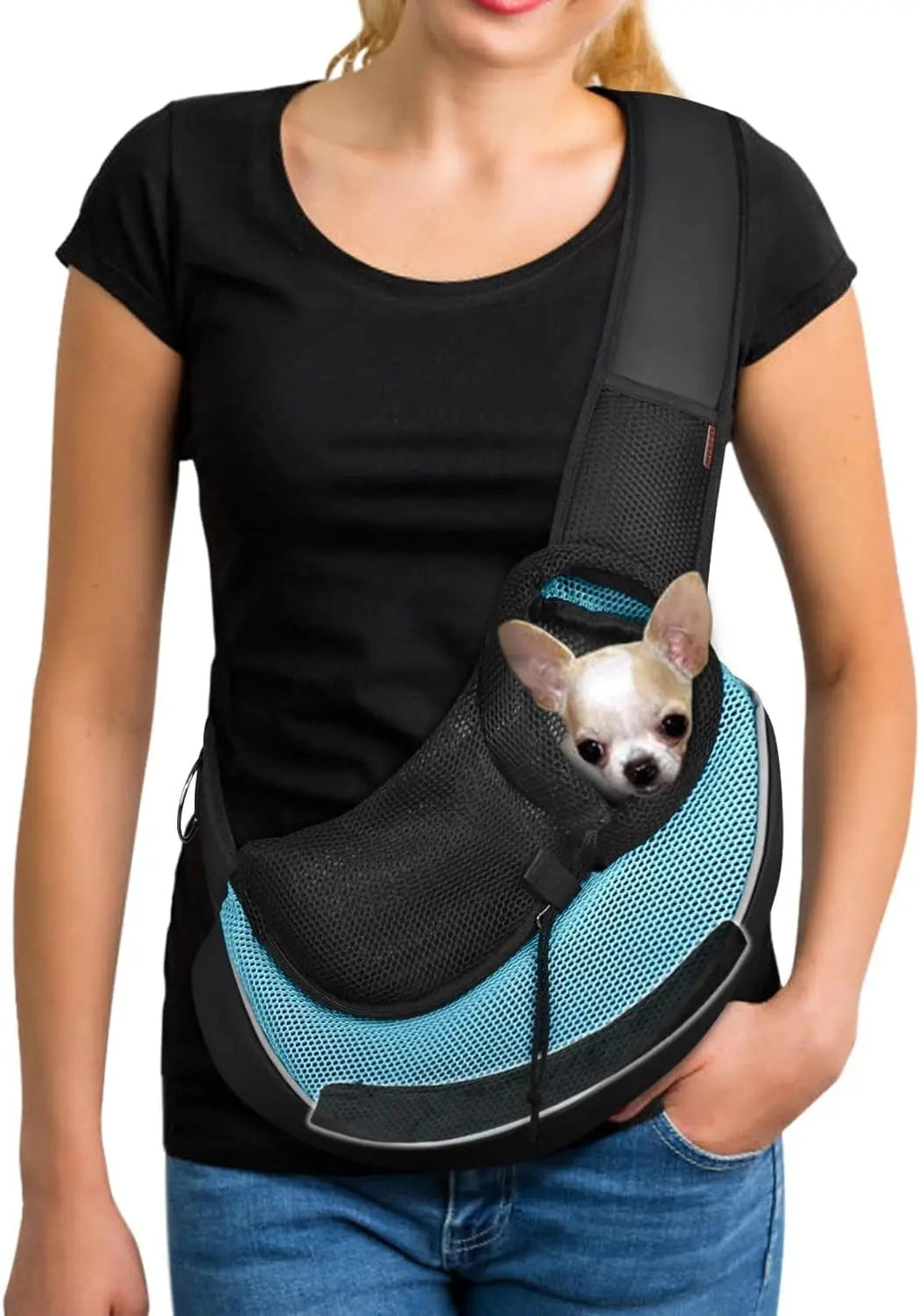 Pet Sling Carrier Adjustable Breathable Hands Free Small Dog Cat Travel