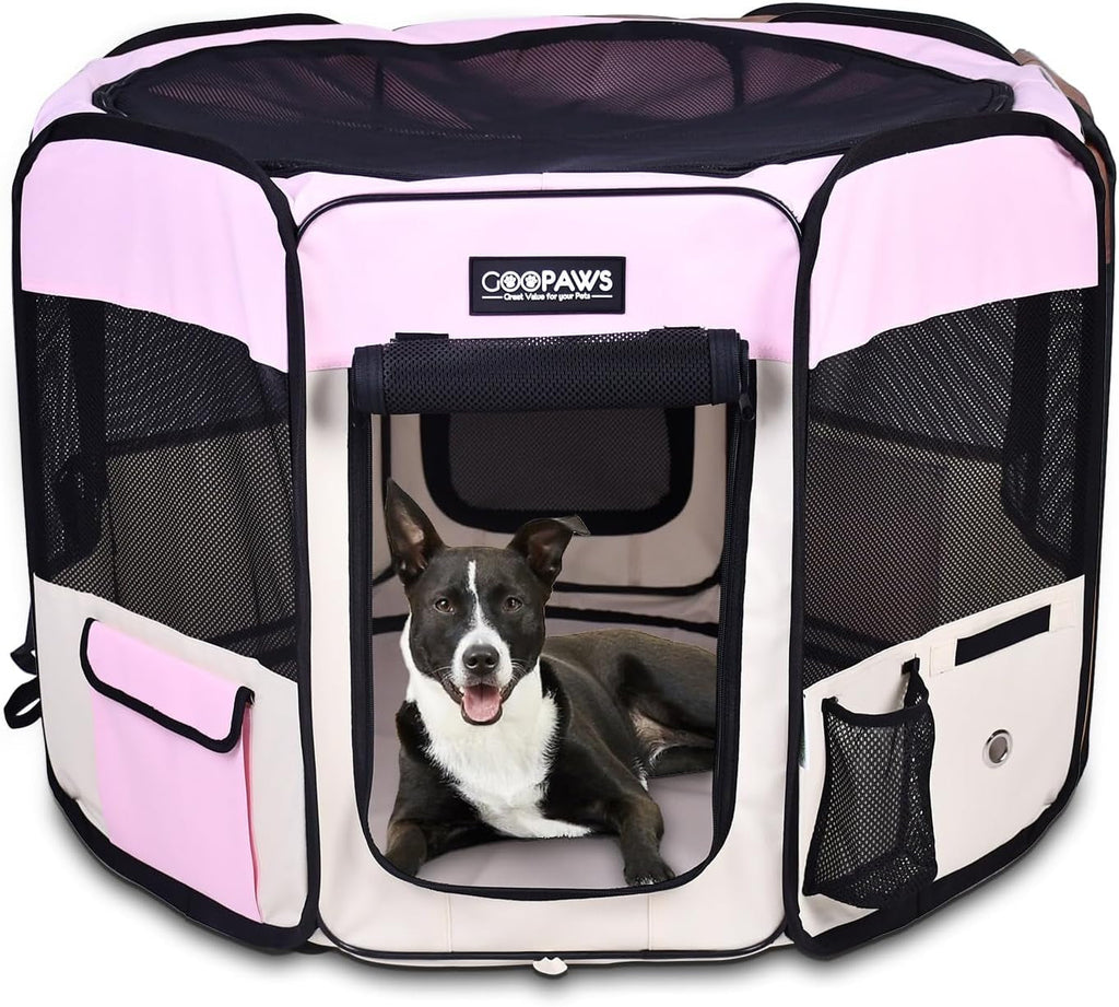 Pop Up Dog Playpen Portable Foldable Pet Exercise Pen Indoor Outdoor Puppy Travel