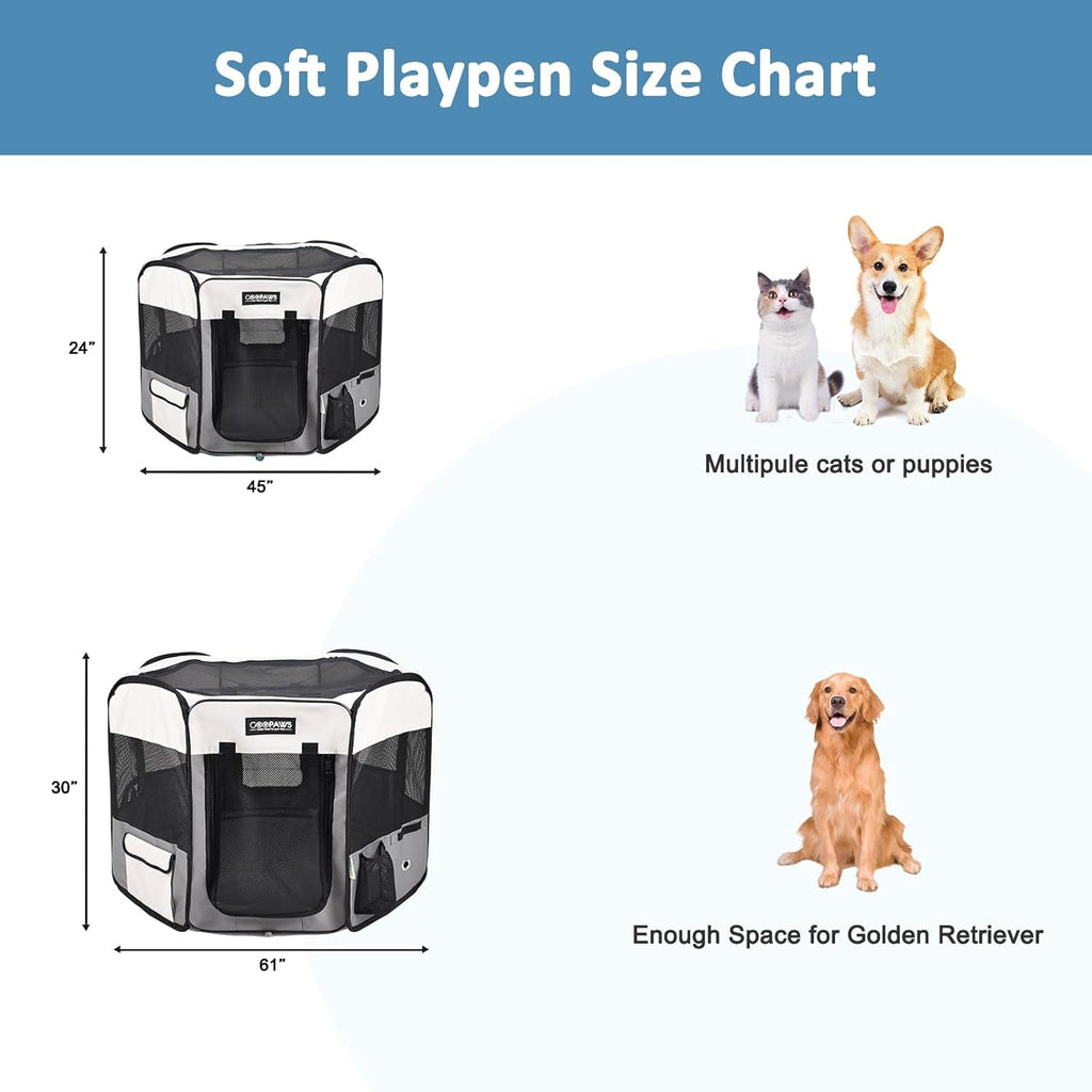 Pop Up Dog Playpen Portable Foldable Pet Exercise Pen Indoor Outdoor Puppy Travel