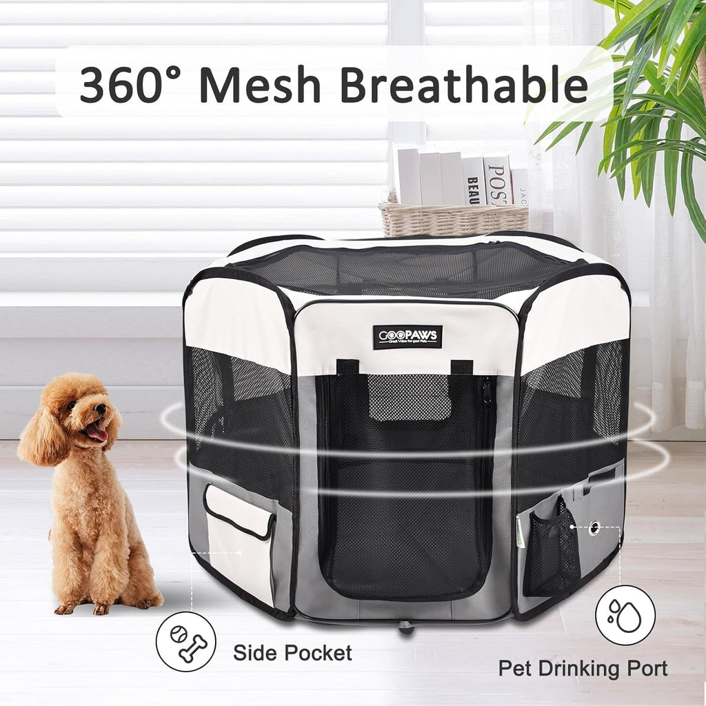 Pop Up Dog Playpen Portable Foldable Pet Exercise Pen Indoor Outdoor Puppy Travel