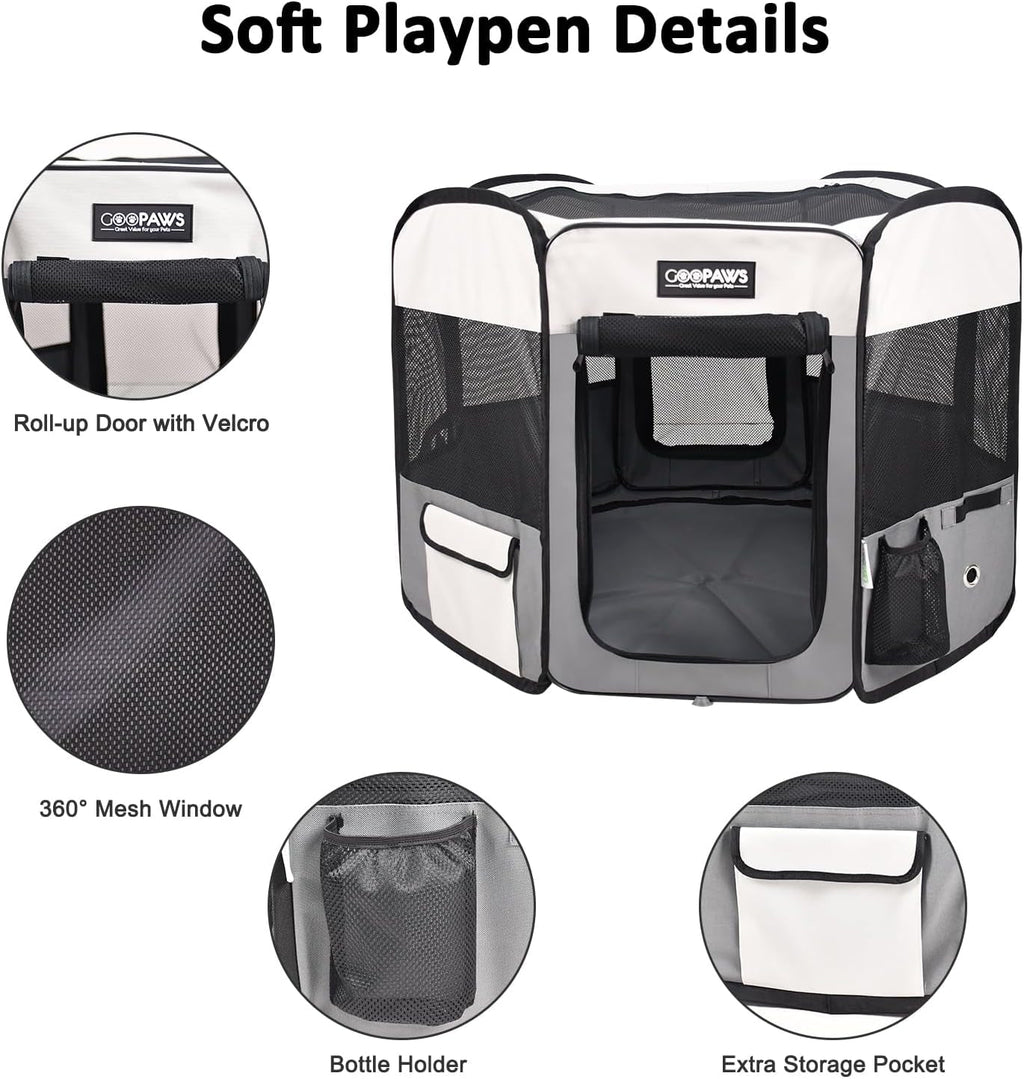 Pop Up Dog Playpen Portable Foldable Pet Exercise Pen Indoor Outdoor Puppy Travel