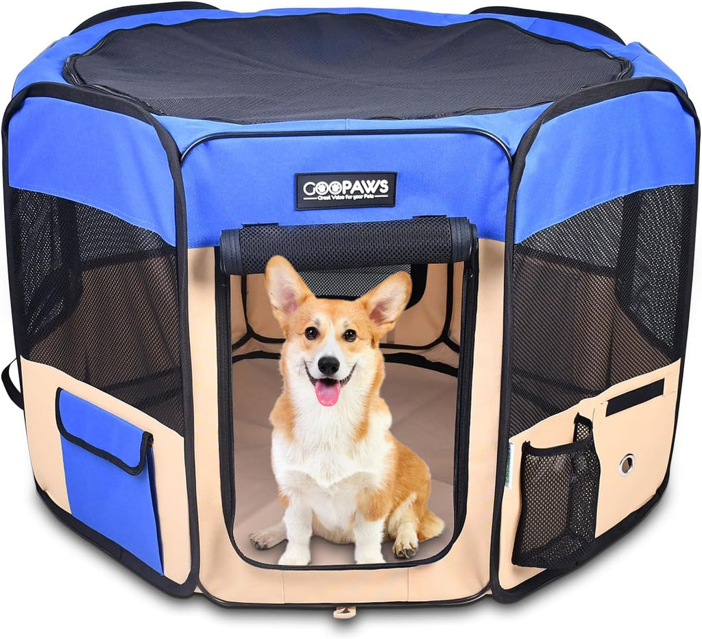 Pop Up Dog Playpen Portable Foldable Pet Exercise Pen Indoor Outdoor Puppy Travel