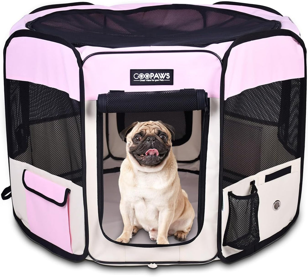 Pop Up Dog Playpen Portable Foldable Pet Exercise Pen Indoor Outdoor Puppy Travel