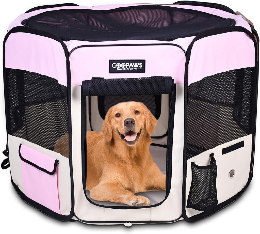Pop Up Dog Playpen Portable Foldable Pet Exercise Pen Indoor Outdoor Puppy Travel