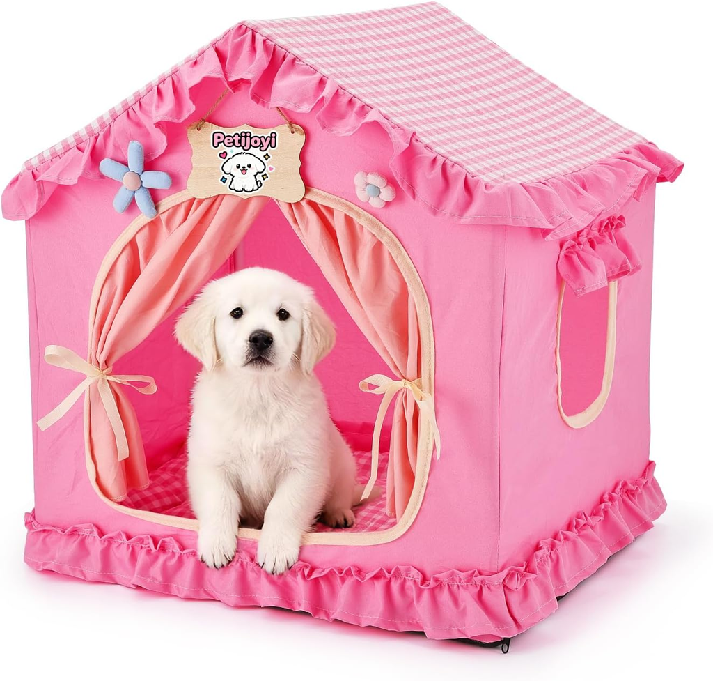 Princess Pet Tent Cat Dog Bed Washable Cozy Indoor Pet House Small Medium Pets
