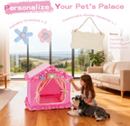 Princess Pet Tent Cat Dog Bed Washable Cozy Indoor Pet House Small Medium Pets
