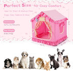 Princess Pet Tent Cat Dog Bed Washable Cozy Indoor Pet House Small Medium Pets