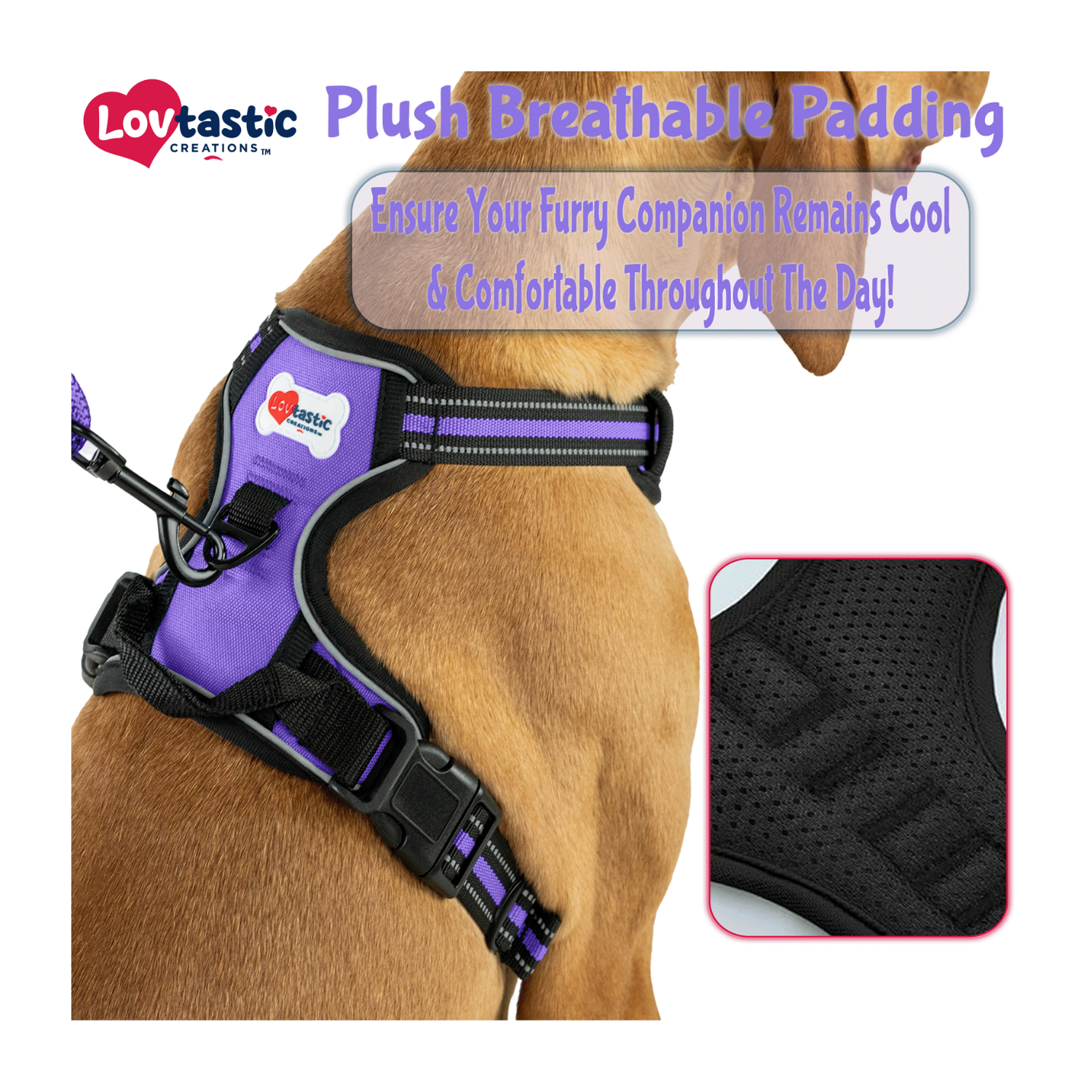 Lovtastic Creations™ No-Pull Dog Harness - with Strong & Durable Dog Leash & Free Poopbag Holder 3pcs Set | Reflective No-Choke Pet Harness