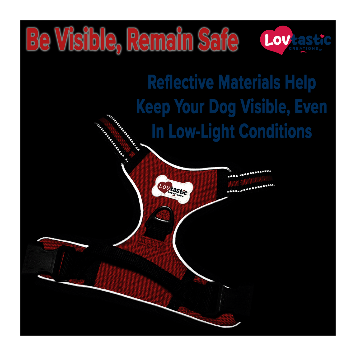 Lovtastic Creations™ No-Pull Dog Harness - with Strong & Durable Dog Leash & Free Poopbag Holder 3pcs Set | Reflective No-Choke Pet Harness