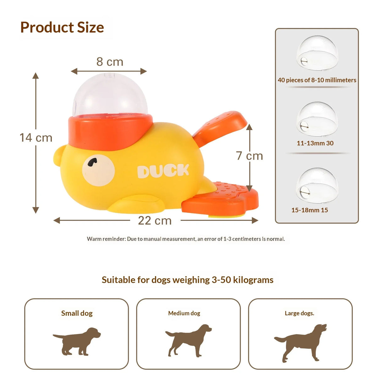 Little Yellow Duck Pet Treat Dispenser Interactive Food Leaking Toy for Cats Dogs Training Slow Feeder Auto Feeder Pet Supplies