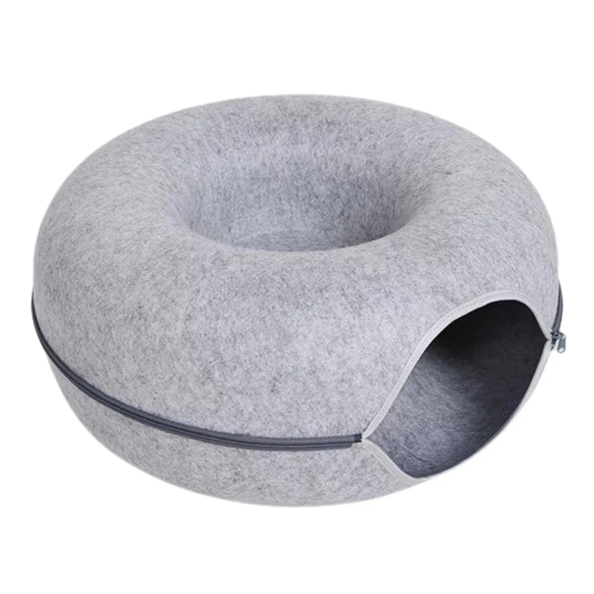 Felt Donut Cat Bed | 2-in-1 Cat Tunnel Bed & Hideout