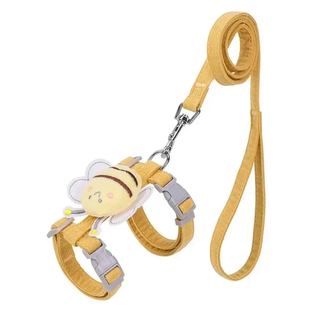 Adjustable Bee Cat Harness and Leash Set – Cartoon Double Layer Pet Vest