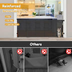 Reinforced Extra Wide Retractable Pet Gate With Cat Door For Doorways
