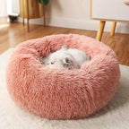 Donut Pet Bed – Calming Round Dog & Cat Bed Soft Plush Cuddler Nest