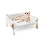 Raised Cat Sofa Bed with Wooden Legs – Plush Pet Couch for Cats and Small Dogs