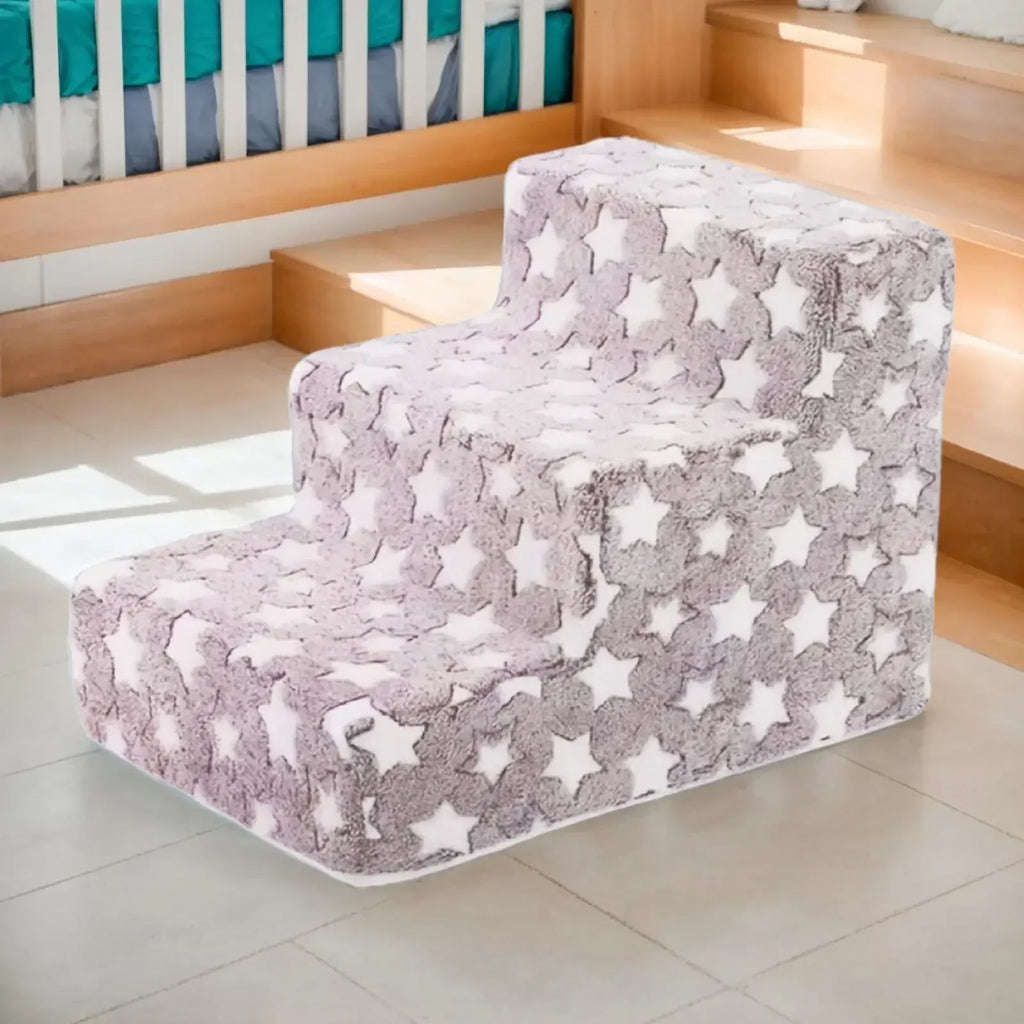 3-Step Dog Stairs with Non-Slip Surface Removable Cat Ramp Sofa Bed Ladder for Easy Climbing in Bedroom And Living Room
