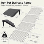 Dog Ramp for Stairs – Non-Slip Pet Steps with Locked-in Carpet & Iron Frame, Helps Senior Dogs & Small Breeds Climb Safely (2-Pa