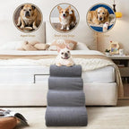 Pet Stairs for Dogs 4-Step, 19.6' H Pet Stairs for High Bed, Couch Sofa & Chair, 30D Material Soft Foam Dog Steps with Non-Slip