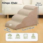 Dog Stairs Ramp for Bed 3/4-Step Dog Steps for High Bed & Couch Pet Steps for Small Dogs Cats Non-Slip Balanced Dog Indoor Ramp