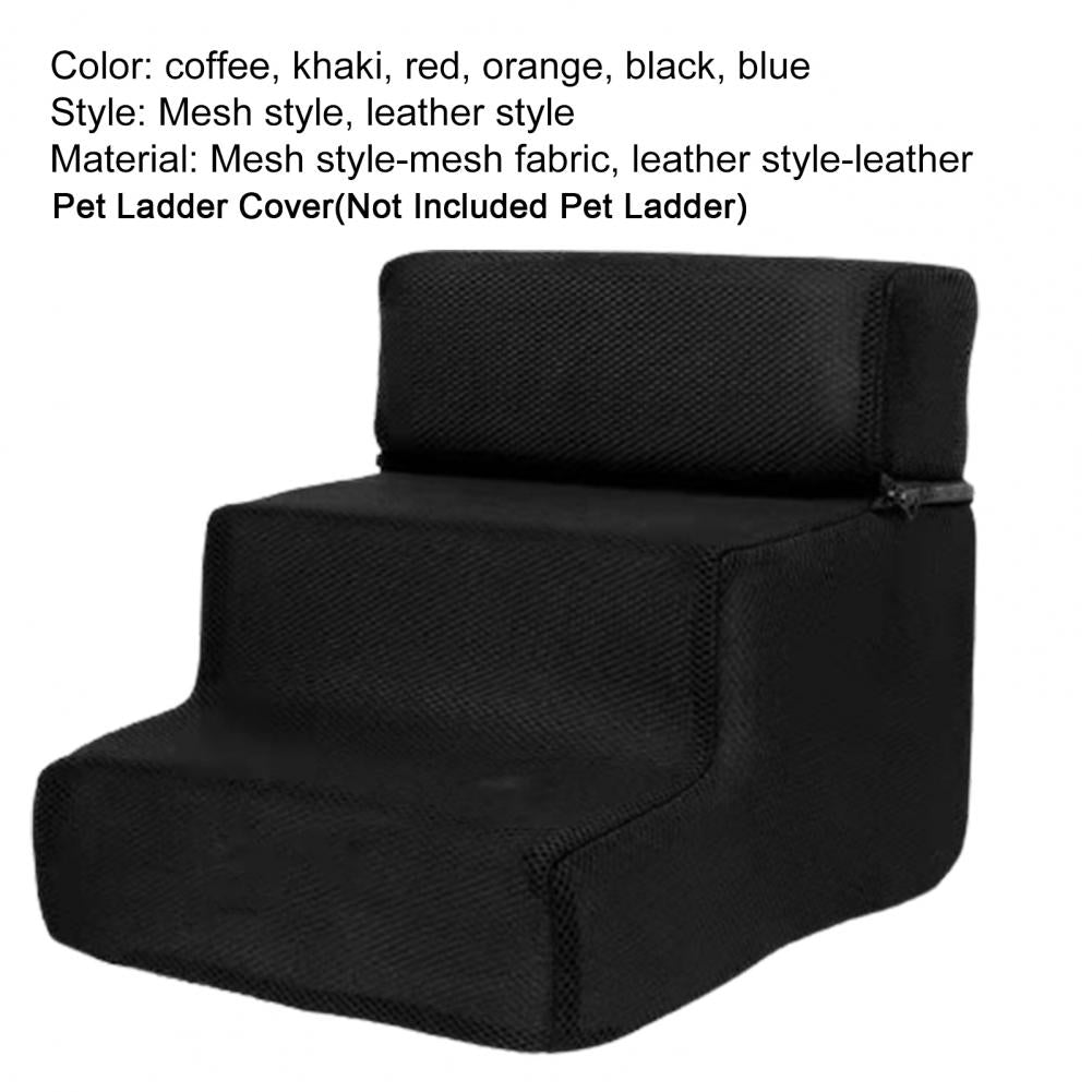 3 Steps Stairs Pet Ladder Cover Faux Leather Mesh Breathable Pet Steps Stairs Case Anti-slip Puppy Climbing Ladder Case Cover