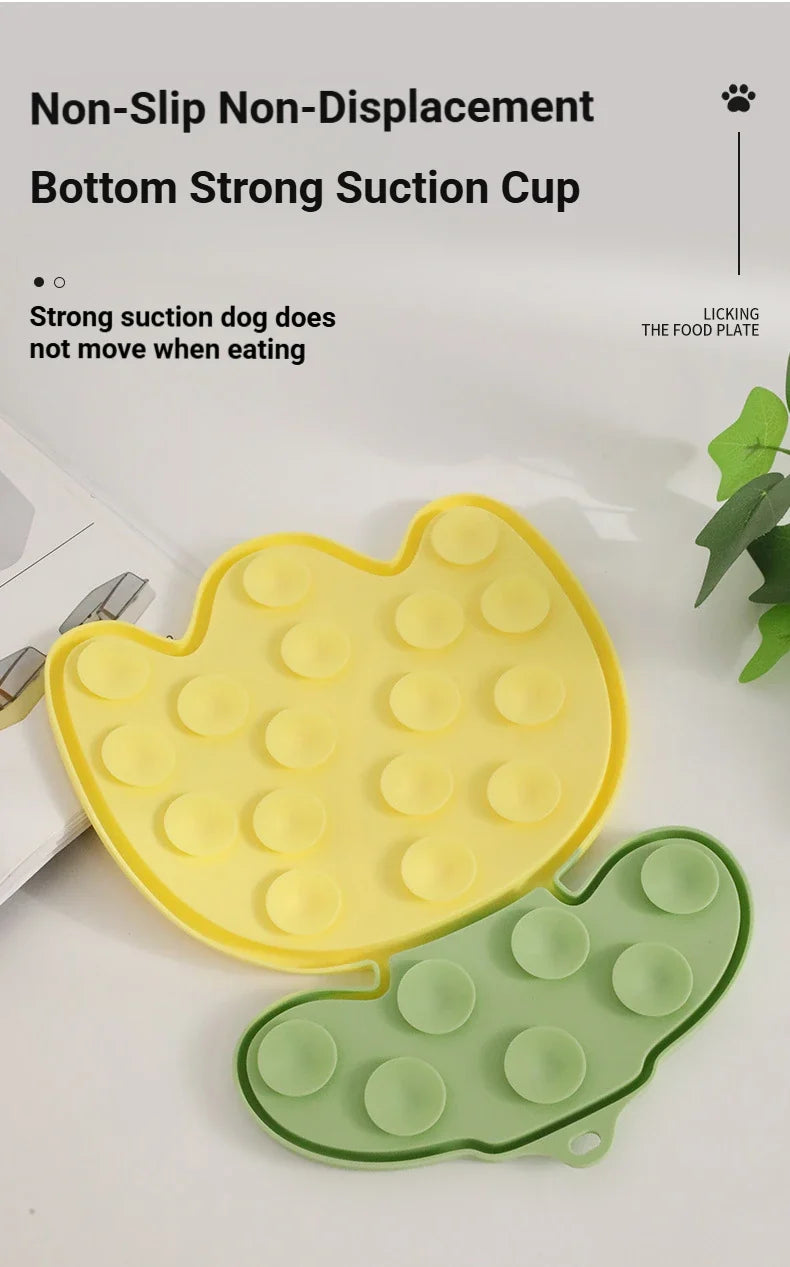 Multi-Function Lick Mat for Pets,Non-Slip Slow Feeder with Divider, Boredom Relief Anti-Choke Dining Mat for Dogs Cats,Dog Mat