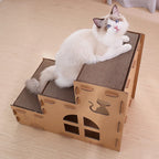 Pet Cat House Three Layer Stairs Multifunctional Nest Scratching Board Corrugated Paper Pad Pet Supplies Cat Accessories